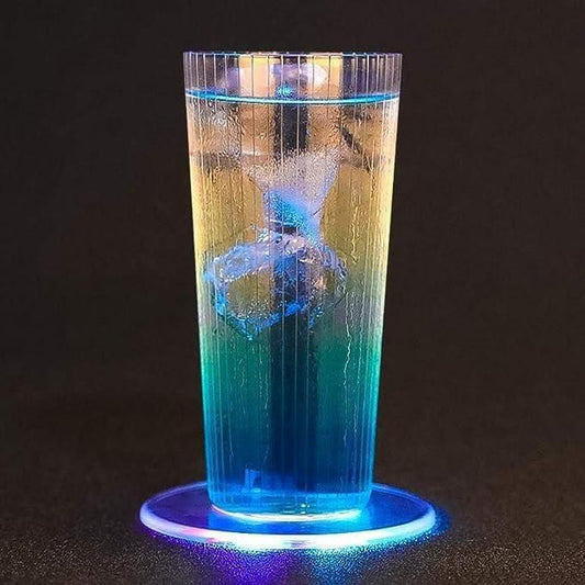 Colourful LED Coasters for Drinks, On/Off LED Disposable Coasters Pack of 1