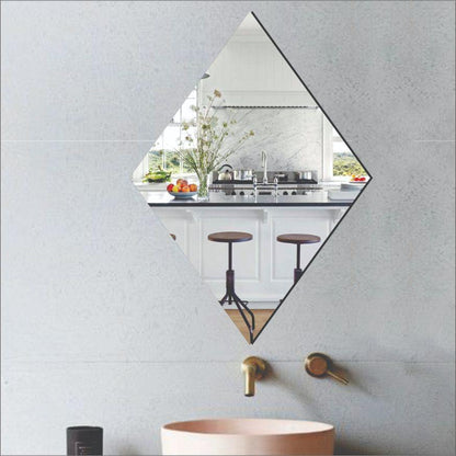 WallDaddy Oval Shape Plastic Mirror For Wall Size (20x30)Cm Flexible Mirror B-DiamondMirror