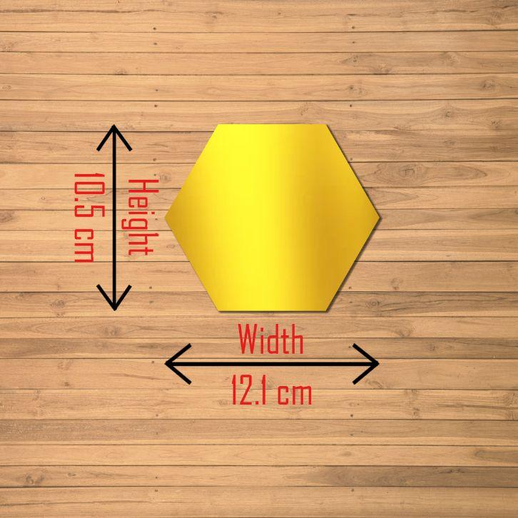WallDaddy Hexagon Gold Mirror Stickers Pack of 48