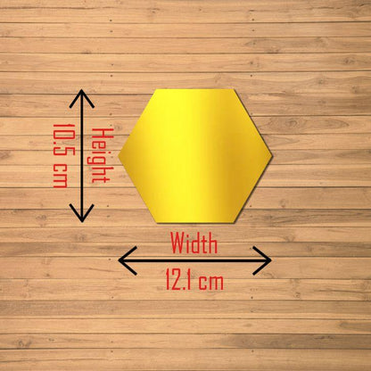 WallDaddy Hexagon Gold Mirror Stickers Pack of 48