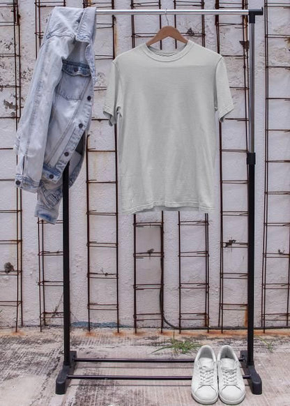 Teeshut Ash Grey Mens Solid Half Sleeves T-shirt