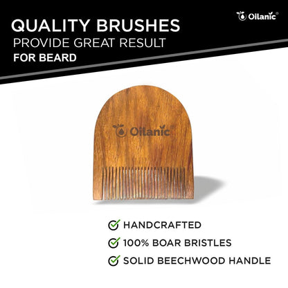 Oilanic Handcrafted Wooden U Shaped Beard Comb 2.5 Inches Pack of ( 1 Pcs.)