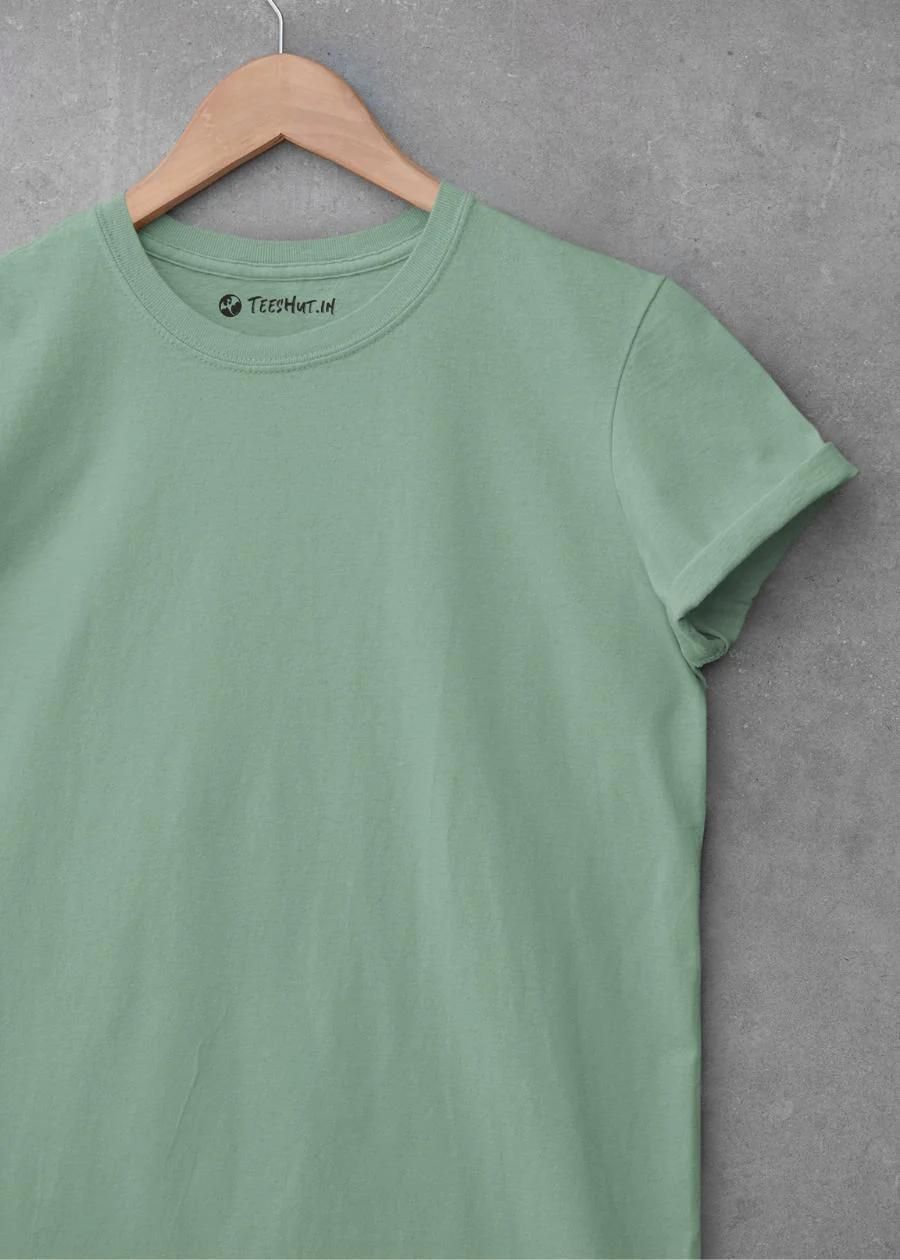 Teeshut Mint Green Mens Solid Half Sleeves T-shirt